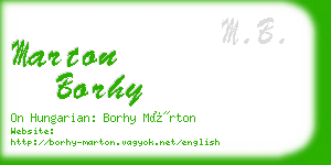 marton borhy business card